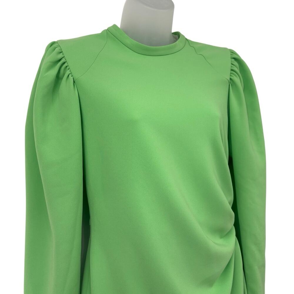 ALC Jane Bright Green Long Sleeve Ruched Mini Dress Structured Size 8 NWT - Picture 7 of 11